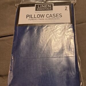 Essentials Linen Blue Pillow Cases Set